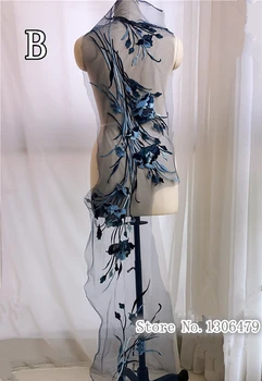 3D vyšívané patch nášivka na svadbu večerné šaty, šitie škvrny módne oblečenie príslušenstvo 32*99cm RS1302