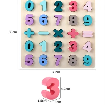 Drevené Digitálne Abecedy Hračky Puzzle Farba Detí Osvietenie Tvar Kognitívne Puzzle Raného Vzdelávania Vzdelávacie Hračky 31*2*23 cm