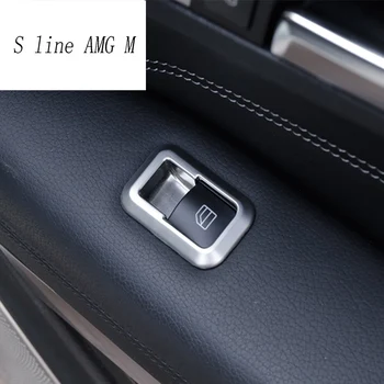 Auto styling dvere, lakťová opierka panel kryt výbava okenného skla výťah tlačidlá rám kotúča pásky nálepka pre Benz Triedy E Kupé W207 C207