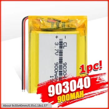 1/2/4Pcs 903040 3,7 V 900mAh lipo polymer lithium nabíjateľná batéria pre MP3 GPS navigátor DVD rekordér headset e-book kamery