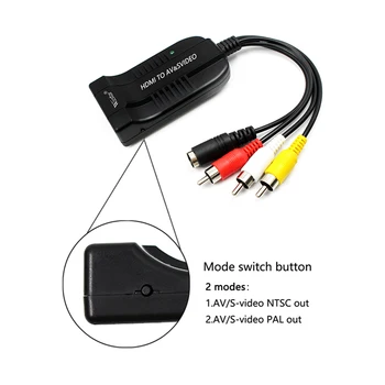 Wiistar HDMI k AV CVBS S video Converter Adaptér Kompozitného R/L Audio 1080P HDMI2AV CVBS S Video Converter