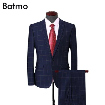 Batmo 2019 nový príchod kvalitný prehoz bežné obleky mužov,smart casual pánske obleky (bundy+nohavice) plus-veľkosť S-4XL 8908
