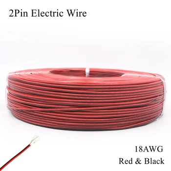 18AWG 2Pin Elektrických Drôtov Červená Čierna Kábel Pocínované Medené Vodiče Izolované PVC Elektrické Rozšírenie Core Osvetlenie LED Pásy Svetla
