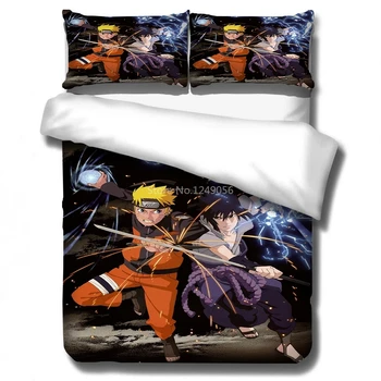 Hot Predaj Klasický Uzumaki Naruto Vytlačené posteľná bielizeň Nastaviť Anime NARUTO Perinu obliečka na Vankúš Európa/Austrália/USA Posteľ Zahŕňa 2/3ks