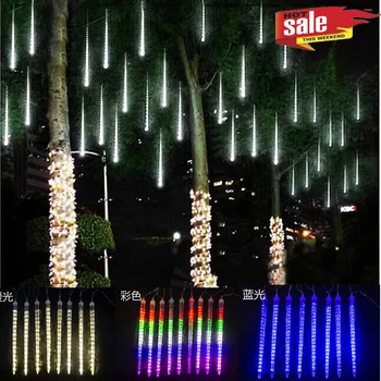 Vianočné 30/50 8 Trubice LED Reťazec Svetlá Vonkajšie meteorický dážď Dážď Vodotesný Pre Strom Svadobné Party Dekorácie
