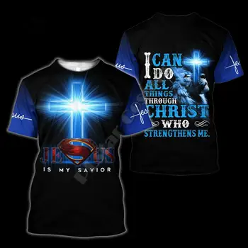 PLstar Vesmíru Kresťanskej Katolíckej Ježiš Retro Streetwear 3DPrint Lete Bežné Funny T-košele, Krátke rukávy Unisex Muži/ženy A3