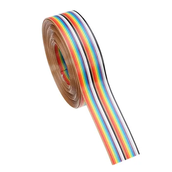 1PC 5M 1.27 mm 20 Pin DuPont Kábel Rainbow Flat Line Podpora Vodič Drôt Pre DIY Spájkované Kábel Pocínované Medené Elektrické