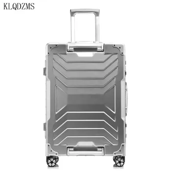 KLQDZMS 20/24/28 inch vysoko kvalitných ABS＋PC batožiny cestovný kufor hliníkový rám luxusné koľajových batožiny spinner vozíka vak koliesko