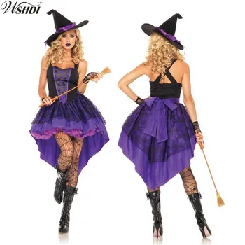 Deluxe pre Dospelých Purpurová Lastovička Chvost Čarodejnice Upír Kráľovná Cosplay Kostýmy Halloween Kostým DS Kostýmy Party Šaty
