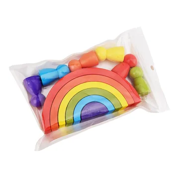 Rainbow Hračka Rainbow Skladaný Rovnováhu Bloky Detská Hračka Montessori Vzdelávacích Hračiek pre Deti DIY detské Drevené Tvorivé Dreva