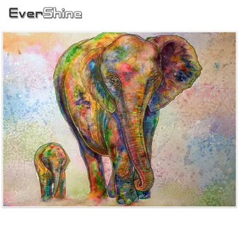 EverShine 5D Diamond Maľovanie Plný Vrták Námestie Slon Obrázky Kamienkami Diamond Výšivky Zvieratá, Ručného Hobby