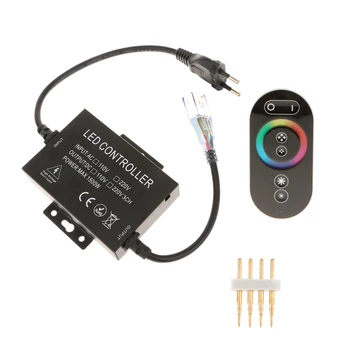Svetlo LED Pásy, RGB LED, Diaľkové ovládanie Stmievač, s Dotykový Snímač Obrazovky 220V EÚ Plug