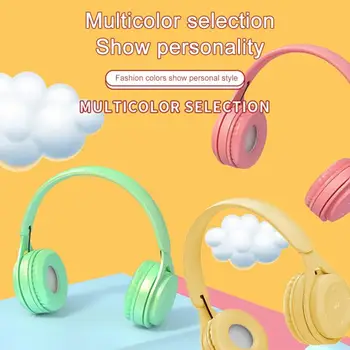 Bluetooth Bezdrôtové Slúchadlá Macaron Farba Hifi Hudby Automatické Párovanie Slúchadlá Môžete Vložená TF Karty, Modré, Ružové a Žlté Headsety