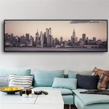 New York City Krajiny Plátno Umenie Plagáty a Vytlačí Manhattan Empire State Building Škandinávskych Stenu Obrázok pre Obývacia Izba