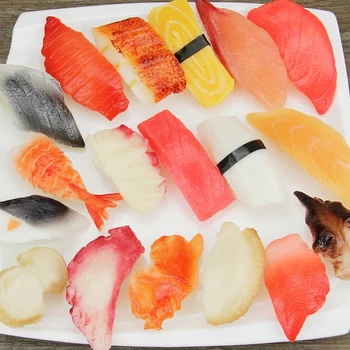 Umelé Dekorácie Potraviny Farba PVC Simulované Japonskej Kuchyne Losos, Krevety Sushi Model Dekoratívne Rekvizity 17pc/set