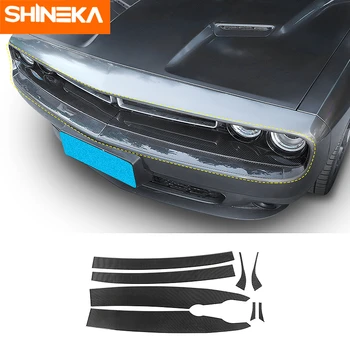SHINEKA Mäkké karbónová Nálepka Auto Prednej Mriežky Svetlometu Dolného Panelu Dekorácie Pásy Príslušenstvo Pre Dodge Challenger+