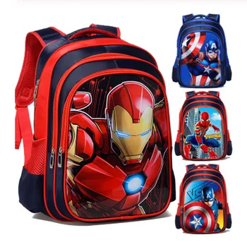 3D animovaný Iron Man, Kapitán Amerika Chlapec Dievča Deti Materskej Školy taška Teenager Schoolbags Študentské Batohy
