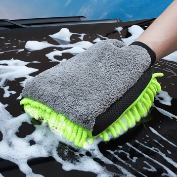 Umývacie Rukavice Coral Mitt Soft Anti-scratch pre Umývanie Auta Multifunkčné Hrubé Čistenie Rukavice Auto Vosk Podrobne Štetcom Farbu Náhodný