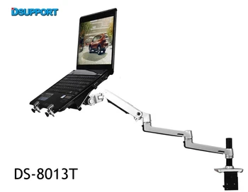 Zliatina hliníka Ploche Mount Ultra-long Arm Dual-používanie Notebooku/ Monitor Držiteľ Plné Pohybu Notebook Držiak 8012-T