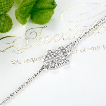 Jednoduchý Štýl Crystal Reťazí Kúzlo Náramky pre Ženy, Dámy Šťastie Four Leaf Clover Srdce Náramky S925 Strieborné Šperky