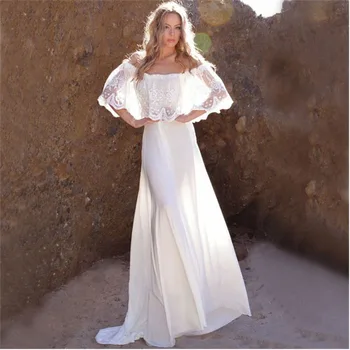 ZOGAA Elegantné Biele Čipky Šaty pre Ženy Mimo Ramenný Boho Šaty Elegantné Dámske Večerné Party Pláž Dlhá Maxi Vestidos 2019