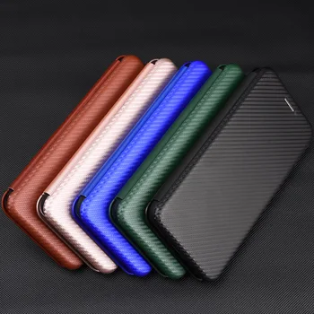 Carbon Fiber Magnetické Flip puzdro pre Samsung Galaxy Note 20 10 S20 Pro Ultra S10 5G Plus S10e A51 A71 A31 A21S A20 A01 Knihy Shell