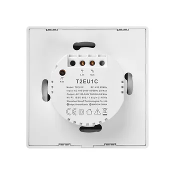 Sonoff T2EU1C 1Gang WiFi Wall Light Switch RF/APP/Touch Časovač Panel IOS Android Remote ON/OFF Smart Home AutomationVoice Ovládanie
