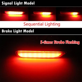 Červená / Údené Objektív Červená LED Zadný Nárazník Reflektor Brzdy zadné Svetlá w/ Sekvenčné Zase Signál Pre Infiniti Nissan Zadné Hmlové Svetlá
