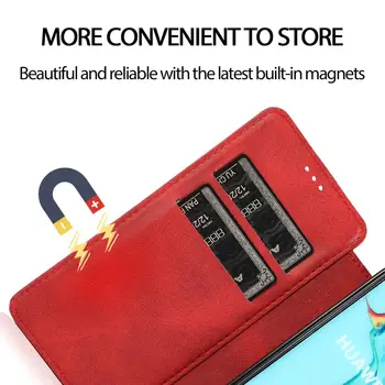 Módne Kože Banka Držiteľa Karty Magnetické Kovové Puzdro Na Huawei P30 Mate 20 Pro Lite Mini Peňaženka Anti-Drop Ochranný Kryt