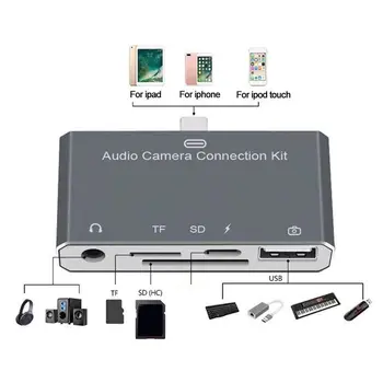 5 V 1 na Audio Camera Connection Kit pre iPhone/iPad/iPod Touch pre iphone 7 8 X XS