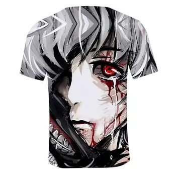 Tragický Tokio Vlkolak 3D T-shirt Mužov Krvi Vytlačené Tshirts Bežné Ken Kaneki Tee Košele Anime Mikina Oblečenie, Streetwear Topy
