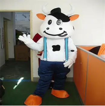 Cartoon Mlieka Kravy Maskot Kostým Dobytka Ox Moo-krava Maskot Maškarný Dospelých Reklama Otvorenie Karneval