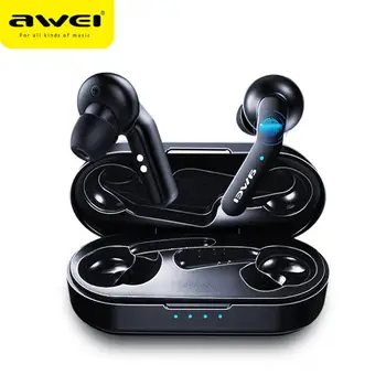 AWEI T10C Prenosné HiFi 6D Basy Headset, Handsfree Bezdrôtové Slúchadlá TWS Športové Bezdrôtové Bluetooth Slúchadlá Inteligentné Dotykové