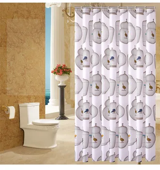 Hrubé Polyester Textílie Sprchové Závesy Nepremokavé Plesniam Dôkaz Birdcage Tlač Kúpeľňa Opony pre Deti Vaňou Dosť Domáce Použitie