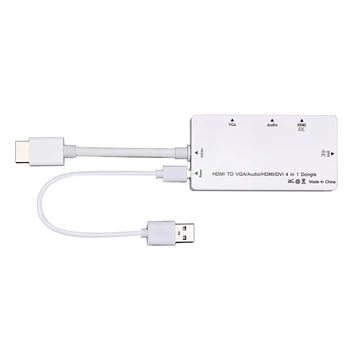 HDMI / VGA DVI HDMI Adaptér 3-v-1 Multifunkčné USB Audio Prevodník pre Počítač PC Projektor DJA99