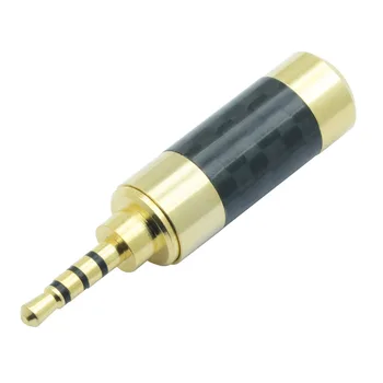 10pcs/veľa Jack 2,5 mm 4 Póly Muž Plug Uhlíkových Vlákien 4 Pin 2,5 mm Stereo Plug Spájkovanie Slúchadlá Drôtu 6 mm Konektor pre Kábel