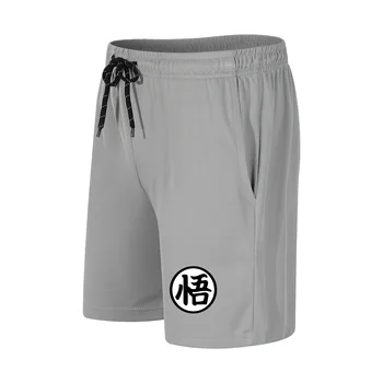 Športové šortky beh mužov športové oblečenie, športové beh, jogging, chôdza tréning telocvičňa šortky anime Wukong tlač vrecka šnúrkou
