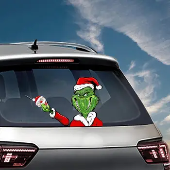 Vianočné Zelené Upozornenie Ghost AnimalWiper Nálepky Vymeniteľné Čelného Skla Zadný Stierač Odtlačkový Tagy Auto Dekorácie Santa Claus Mávali