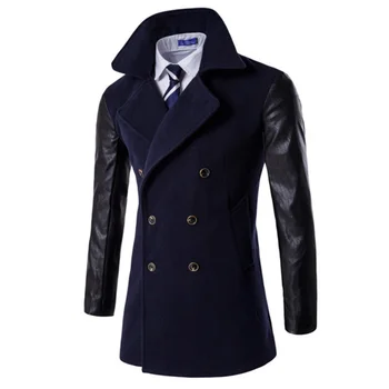 Nové zimné mužov bežné kabát, bundu dlhej časti módy windbreaker Veste Homme značky mens udržať teplý kabát casaco masculino