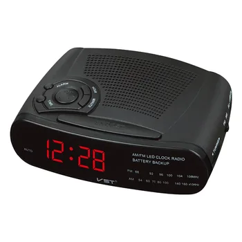 LED AM, FM Rádio, Digitálny Budík Podsvietenie Spánok Tabuľka Hodiny Rádio Reveil napájací adaptér 220V Čierne Multifunkčné Digitálne Reloj