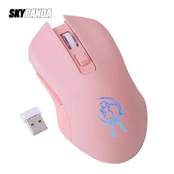 Ženy Ružová Bezdrôtová Myš 2,4 Ghz, 1600 DPI Myš stíšenia USB Nabíjateľné Šetrič Energie Dievča Myší