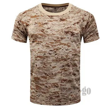 Taktické Kamufláž T-shirt Mužov Priedušná Army Combat T Košele Vojenské Rýchle Suché Camo Tees