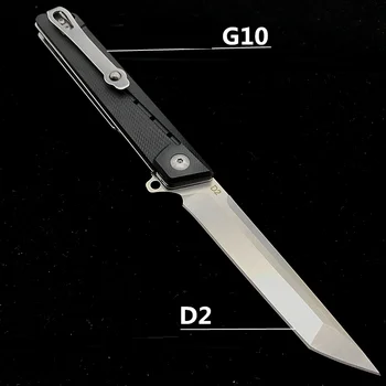 Taktické Lovecké Nože na Prežitie Skladací Nôž D2 Čepeľ G10 Rukoväť, Vonkajšie EDC Kempovanie Nástroj