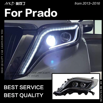 AKD Auto Styling pre Toyota Prado LC150 ROKY 2013-2017 LED Reflektor LED DRL Hid Možnosť Vedúci svetlo Angel Eye Bi Xenon Lúč Príslušenstvo