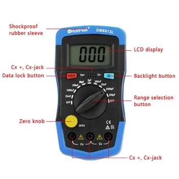 AIMOMETER Handheld Digital Kapacita Meter Kondenzátor Tester Capacimeter Elektronické Auto