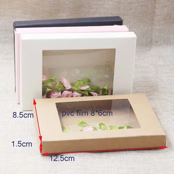 20pcs ružový papier darčekový balíček Box kraft Candy okno okno fialová umenie a remeslá package boxy slonová kosť/čierna/kraft okno display box