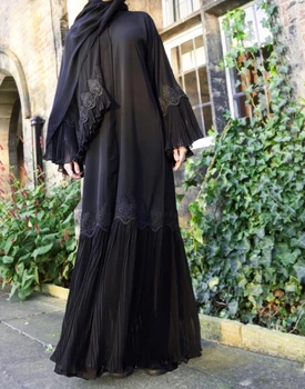 Plus veľkosť Módne skladaný výšivky abaya pre moslimských dospelých žien plnej dĺžke modlitba islamskej cardigan šaty s pásom F953