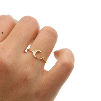 Real Predaj Panelu Nastavenie Šperky 925 Sterling Polmesiaca Cz Otvorené Prst Prsteň Koleno Midi Polovice Pre Ženy, Svadobné