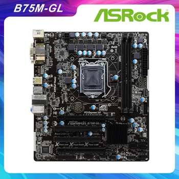Pre ASRock B75M-GL LGA 1155 USB3.0 SATA3 B75 MATX pc doska 1155 B75 DDR3 Core i5, i7 i3 Počítača, základné Dosky Používané