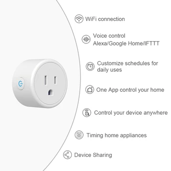 NÁS WiFi Prepínač Mini Zástrčky Bezdrôtové zariadenia Extender Diaľkové Zásuvky Adaptéra s Časovač Smart Home Automation Alexa Google Kompatibilné